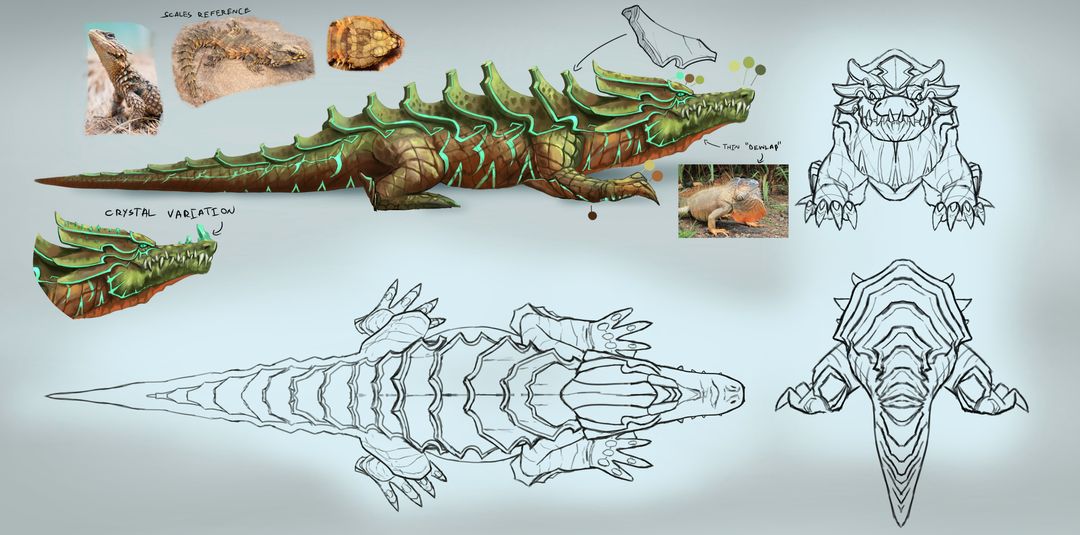 Fantasy crocodile concept art by Danny K.