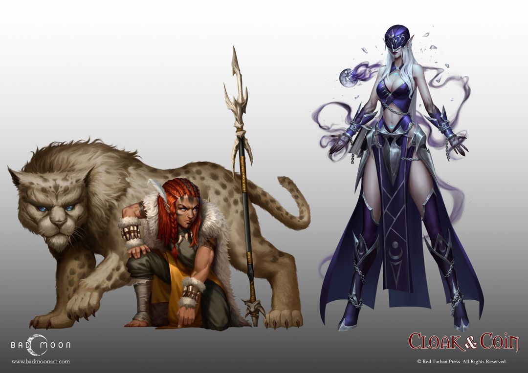 Cloak & Coin 5e Character Design and Illustrations by Bad M.