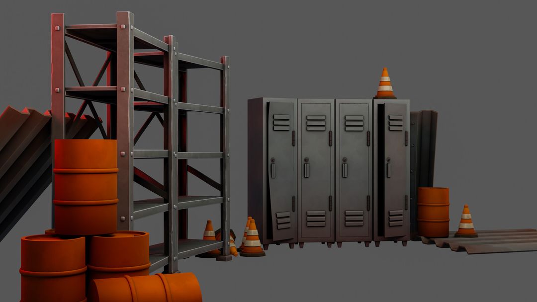 shelves and barrels (environment assets) by Yan A.