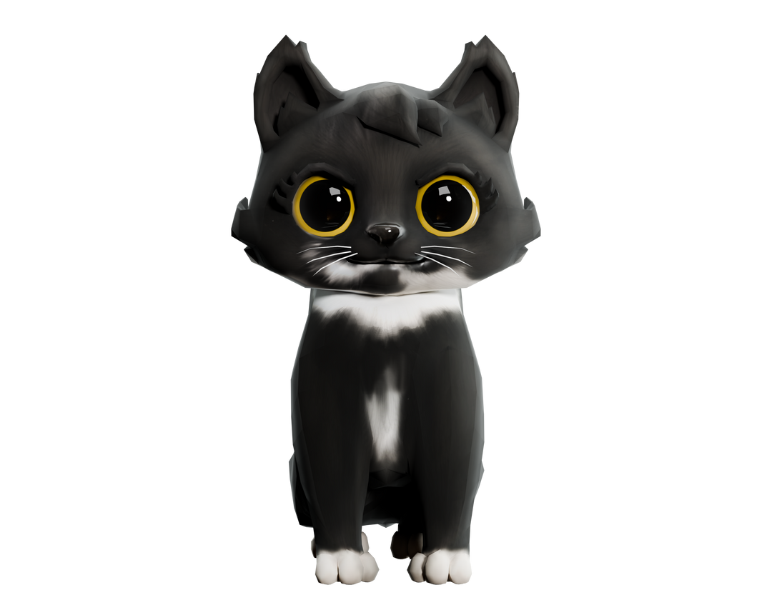 3D model of an exceptionally cute kitten