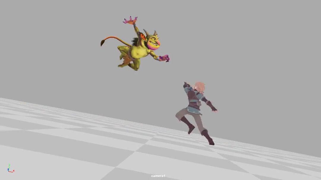 Animation Practice - Short Fight animation, Zelda Link VS Goblin
