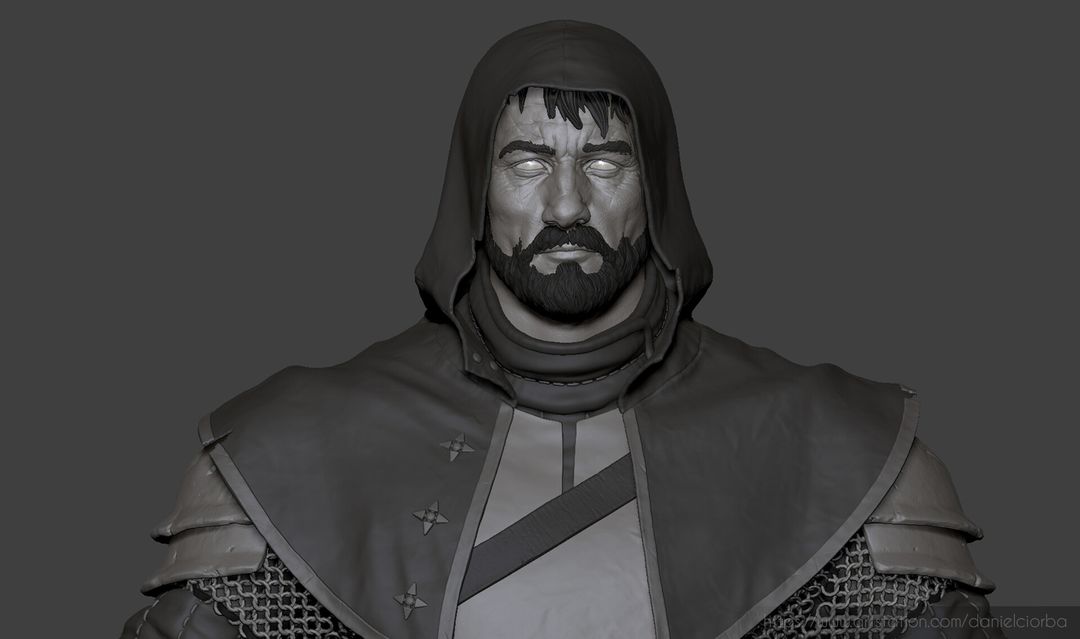 High poly Wandering knight templar