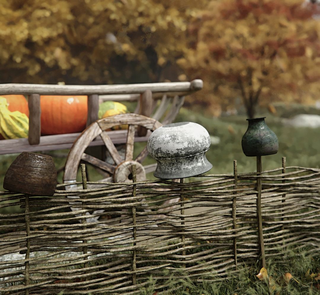 3d render rural ukrainian landscapes and architecture