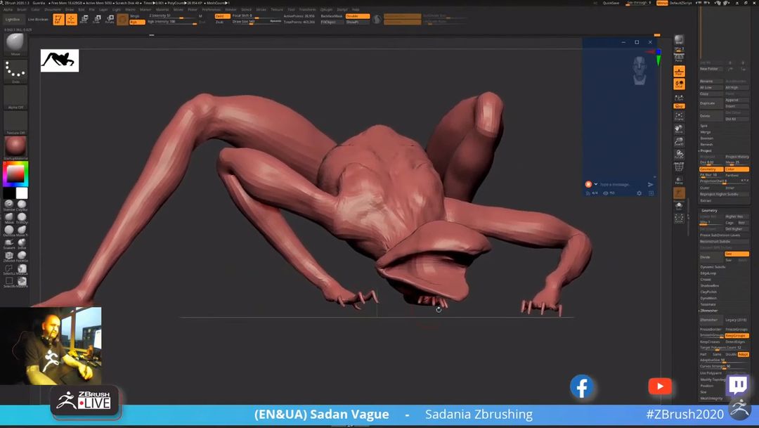 Creature Block Out Using ZSpheres in ZBrush