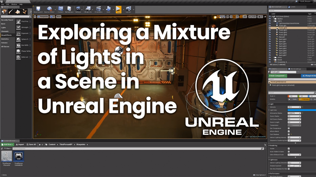 Exploring a Mixture of Lights in a Scene in Unreal Engine