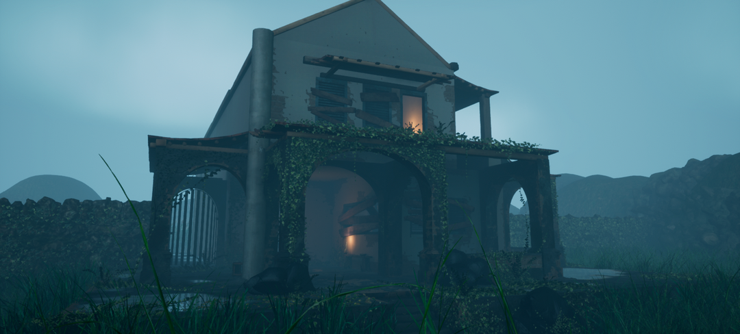 Lookdev of a horror game house.