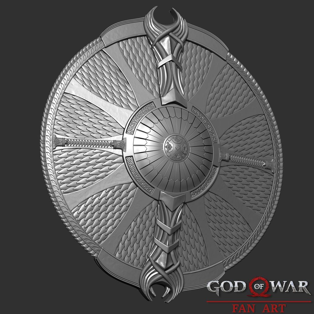 God Of War Kratos Shield Fan Art