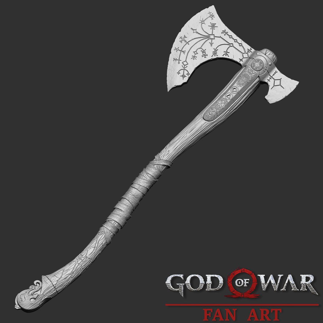 God Of War Kratos Axe Fan Art