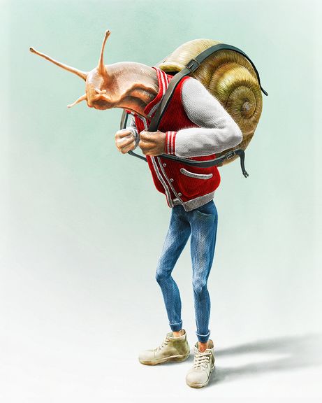 Animated Character - Backpack Snail