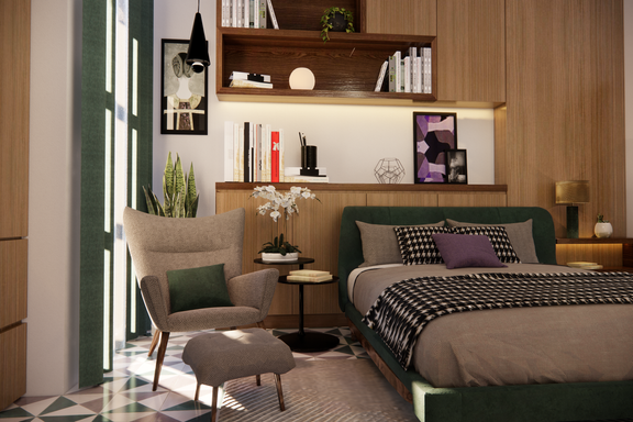 Mid-century modern bedroom