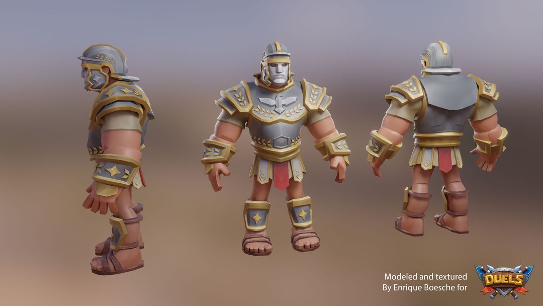Game characters I modeled for Duels the mobile fighting PVP idler game.