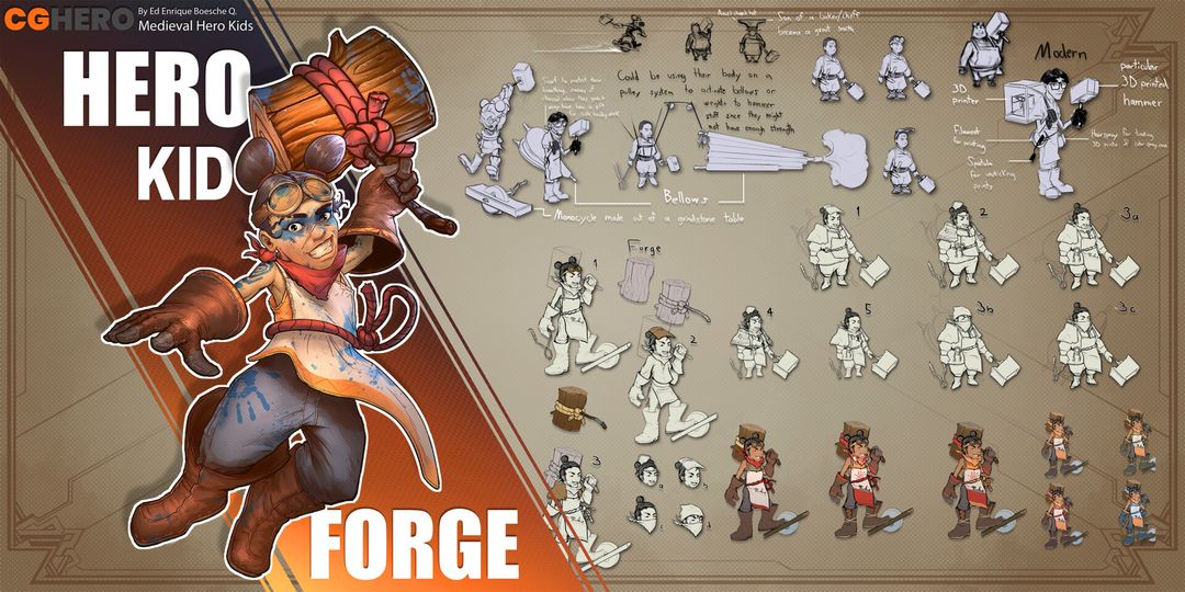 Medieval Hero Kid Character Concepts