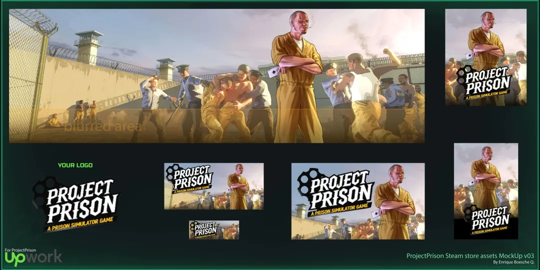 GTA Portrait style artwork for Project Prison's Steam Store Assets