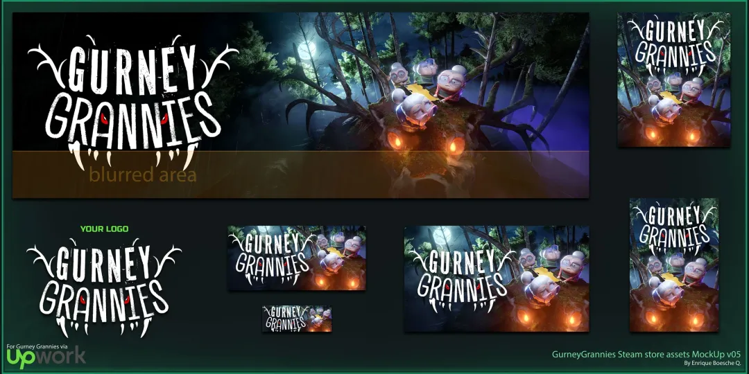 Steam Store Page Artwork Assets for Gurney Grannies