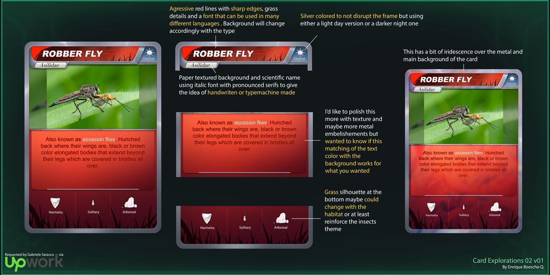 Insect trading card design templates