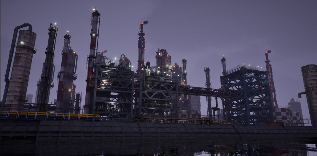 Kawasaki Night Factory Environment by Jaakko S.