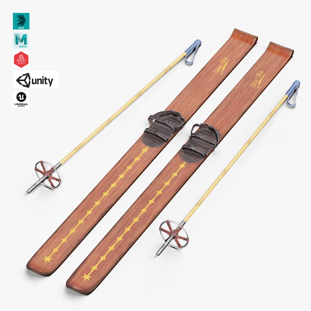 Antique Wooden Skis