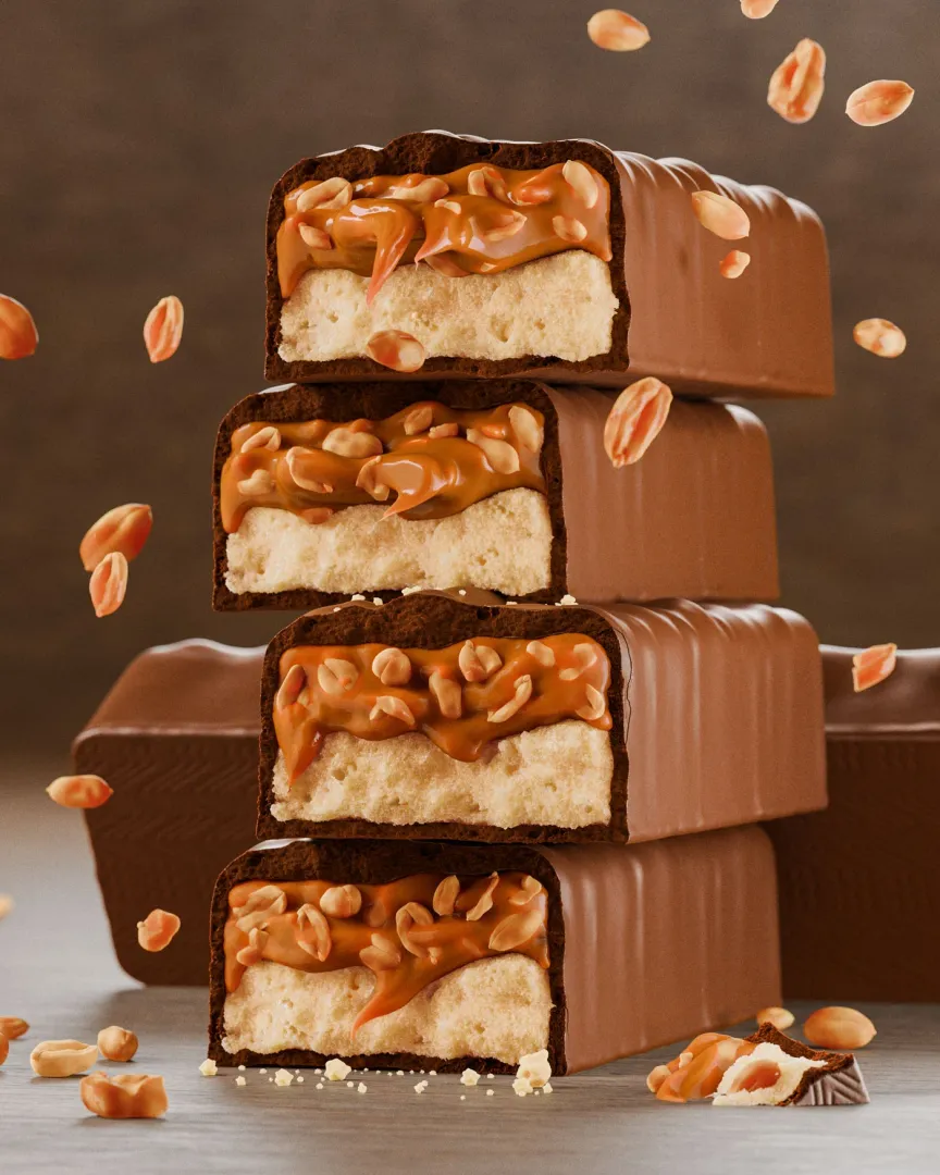 3D Chocolate Bar With Peanuts And Caramel | Snikers
