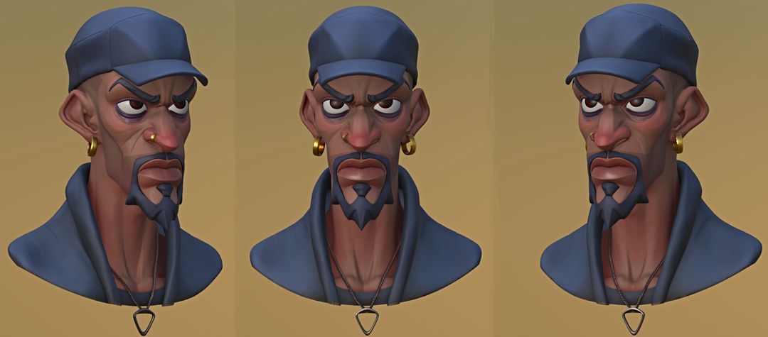 Quick stylized bust model/render