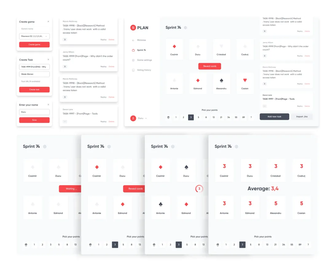 Scrum Planing Poker Concept