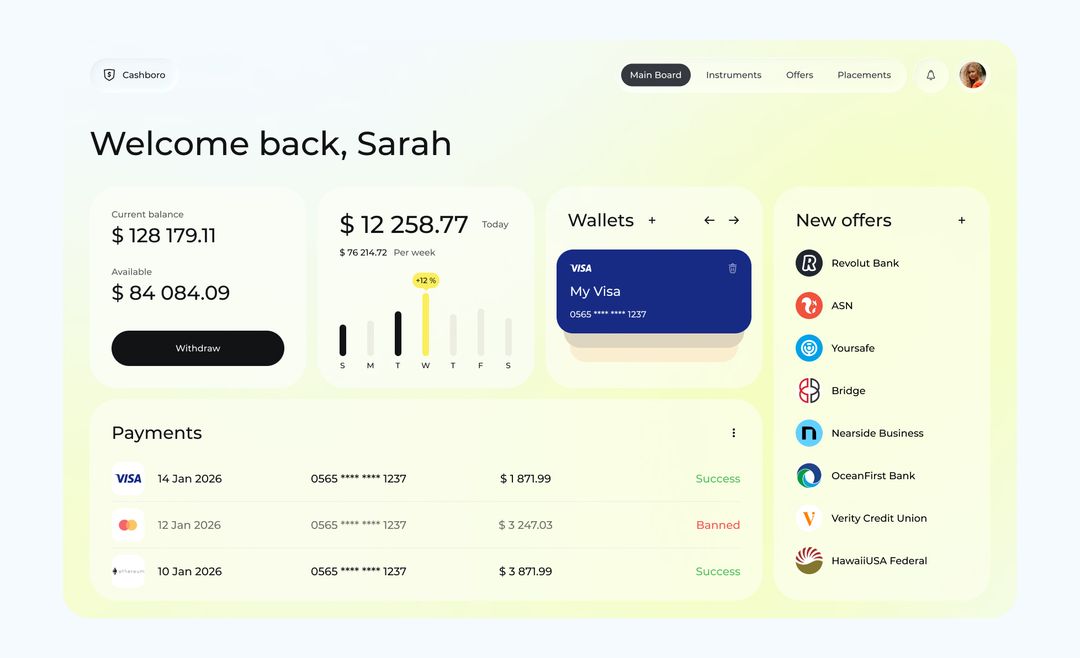 Cashback Dashboard Prototype Draft