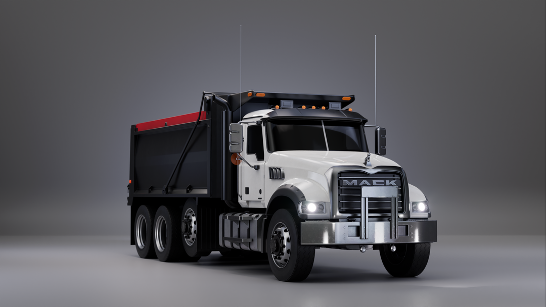 Photorealistic 3D Digital Twin of a Dump Truck for AI Driving Simulation