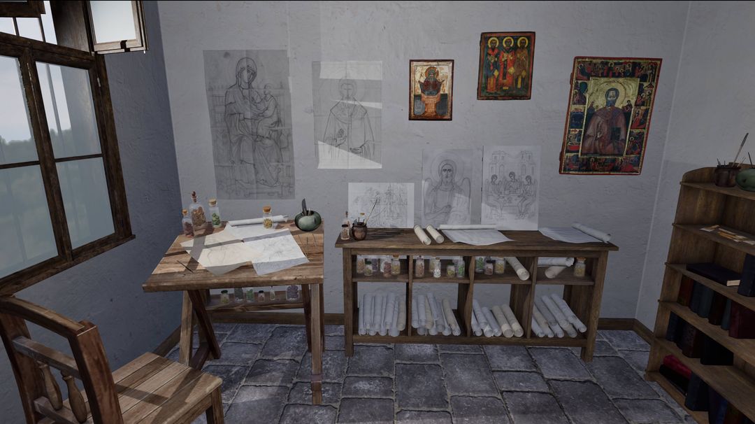 Virtual 3D Reconstruction and VR Experience of a Medieval Monastery Interior