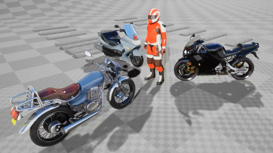 Motorcycles & Rider Technical Animation Showcase