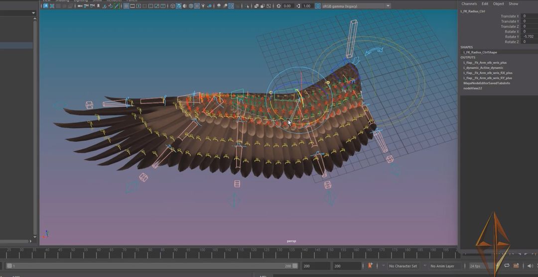 Rigging wing in Maya