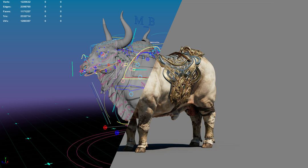 Advanced Bull Character Rig Breakdown | Muscle System, Skin Sliding & Dynamic Controls... Maya