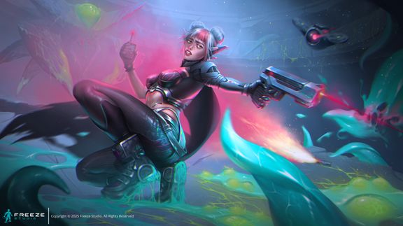 Illustration - Futuristic Female Battle