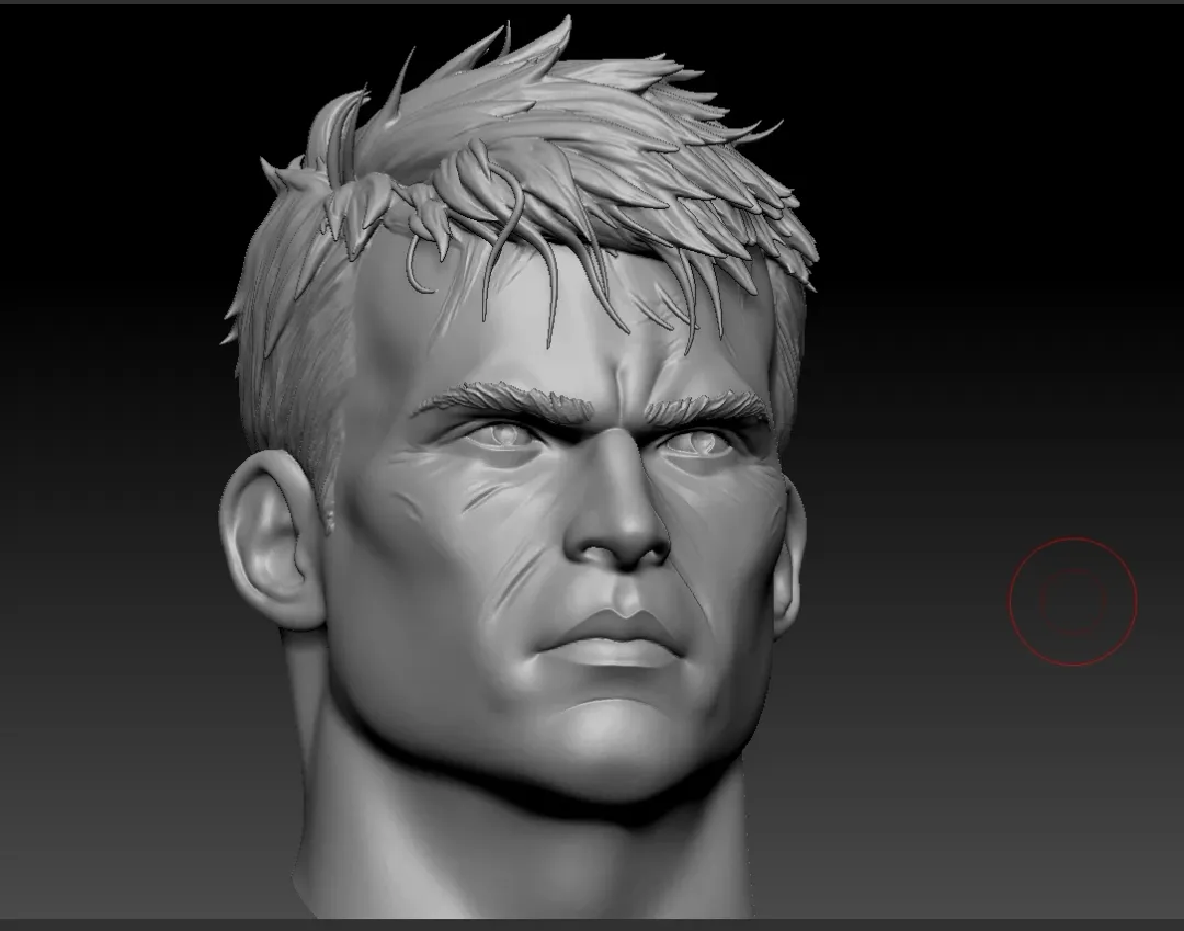 3d realistic character model in progress