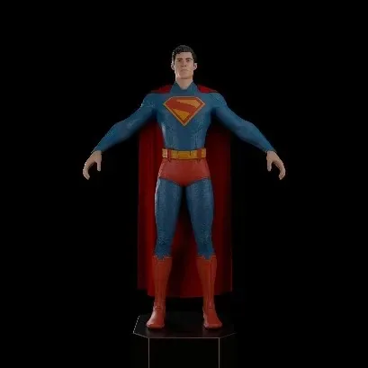 3d Superman Character Model In Cartoon Realistic Style