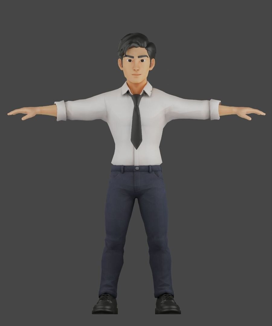 3D Low Poly Modular Character With Variants Clothing and Hairstyle