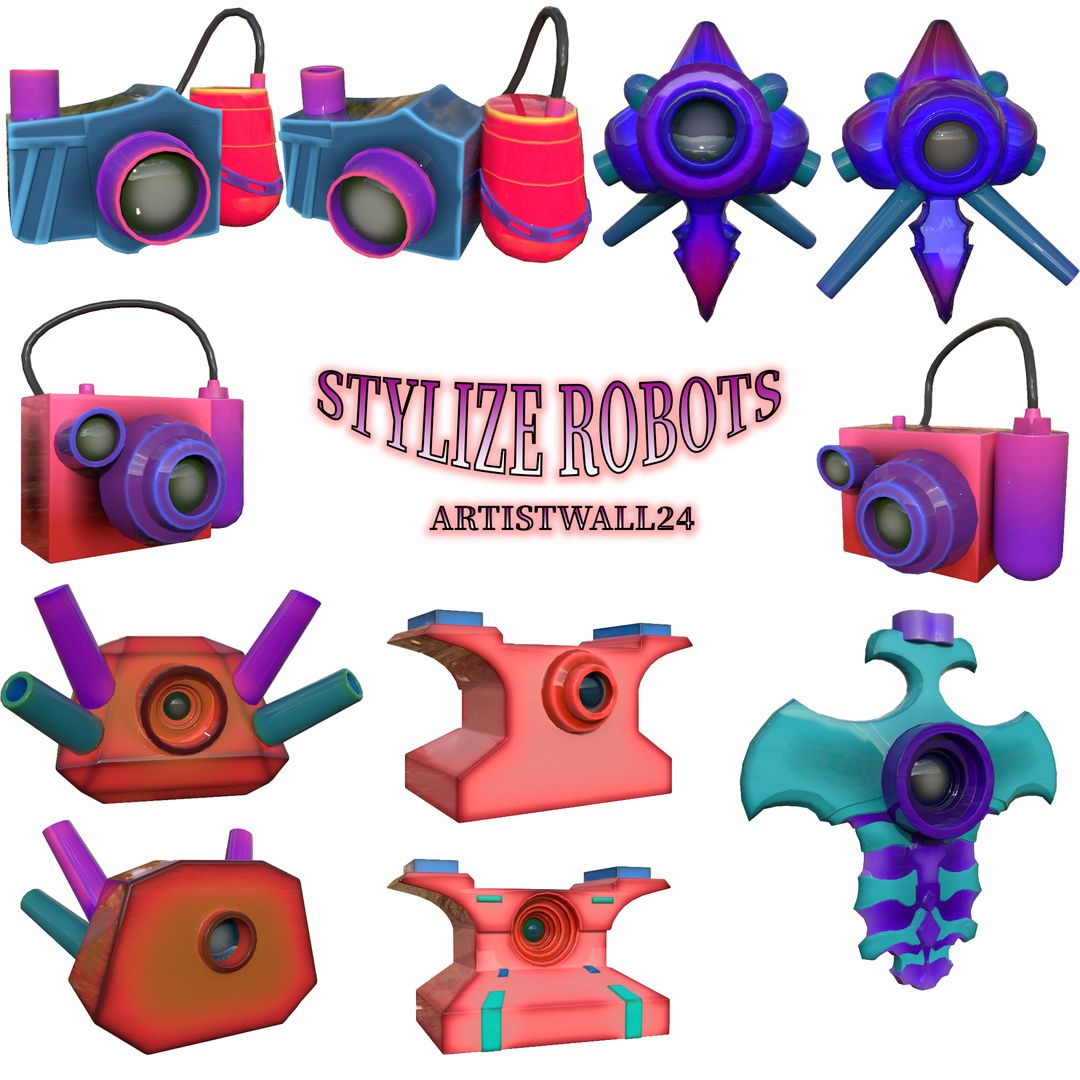 Stylised Robots 3D Modeling & Texturing by Swapnil G.