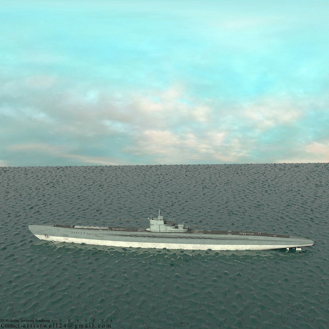 German Type X UBoat Class 234 Submarine 3D Gaming Model by Swapnil G.