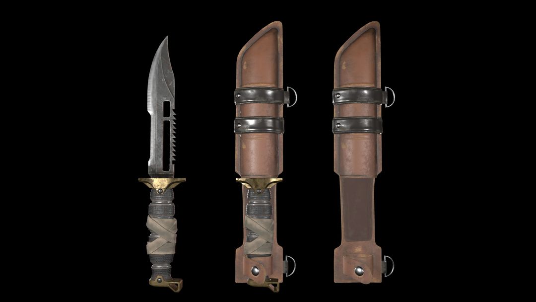 Knife Gear and Sheath – Game-Ready 3D Model