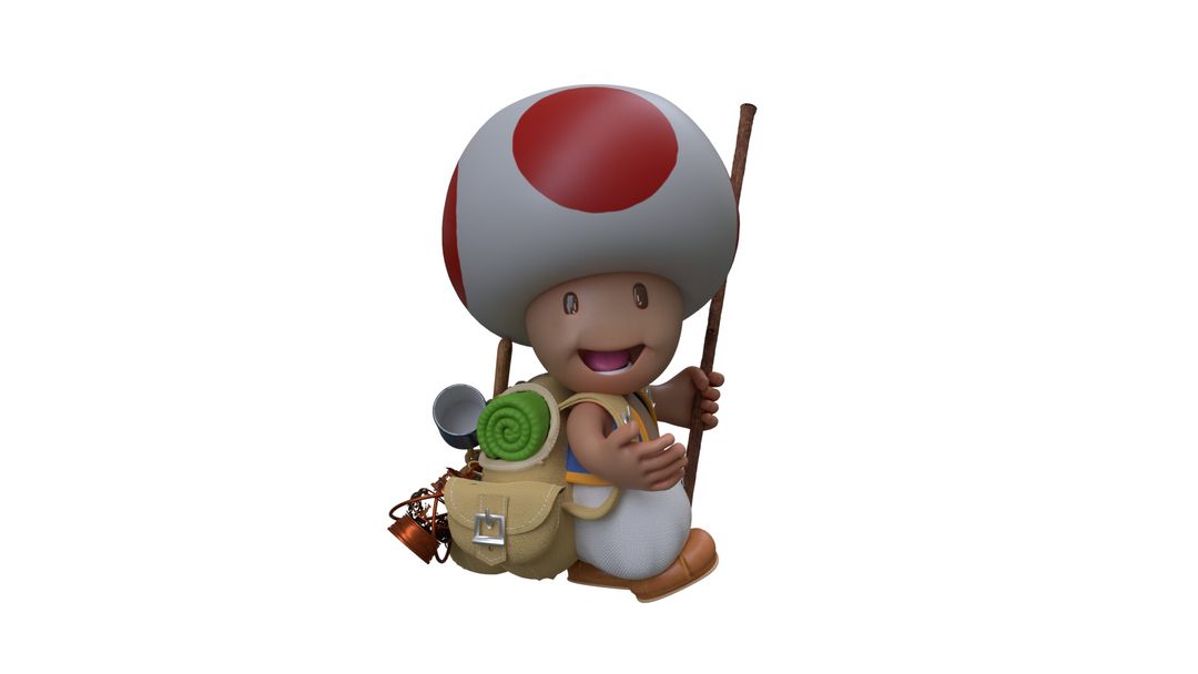 Toad 3d character pose