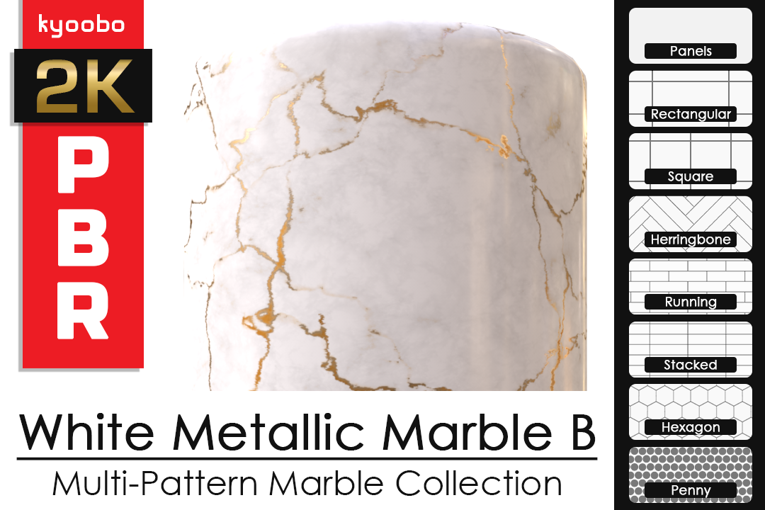 White Metallic Marble