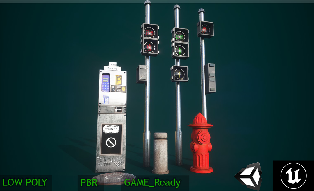 LOW POLY Road and street Props by Zunair F.