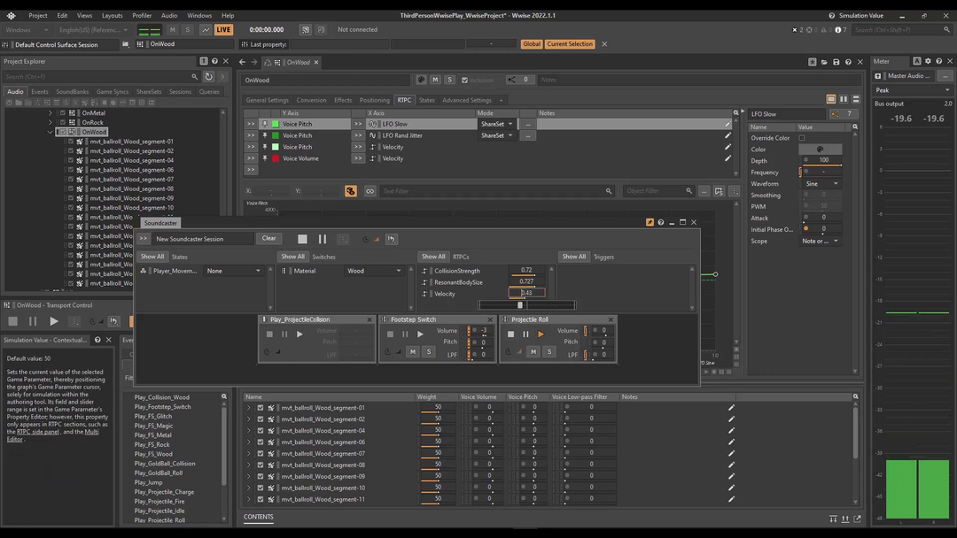 Technical: Wwise/UE5 footsteps + ball rolling by Xavier V.