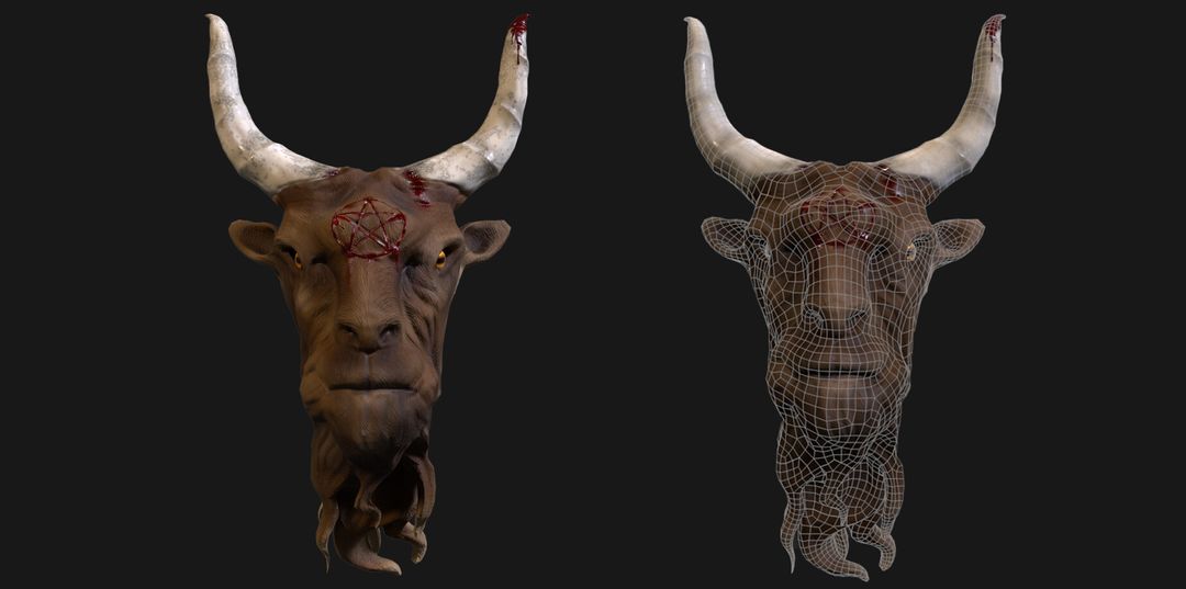 Satanic Demon Head Sculpt by Harriet Alice B.