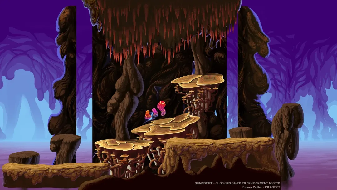 Chainstaff - Choking Caves 2D Environment art