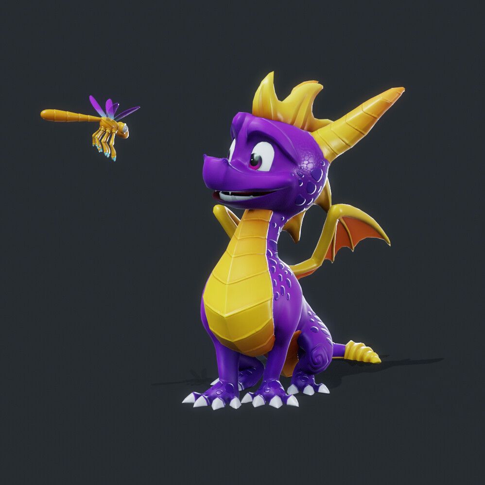 Spyro & Sparx - Fan Art by Linda B.