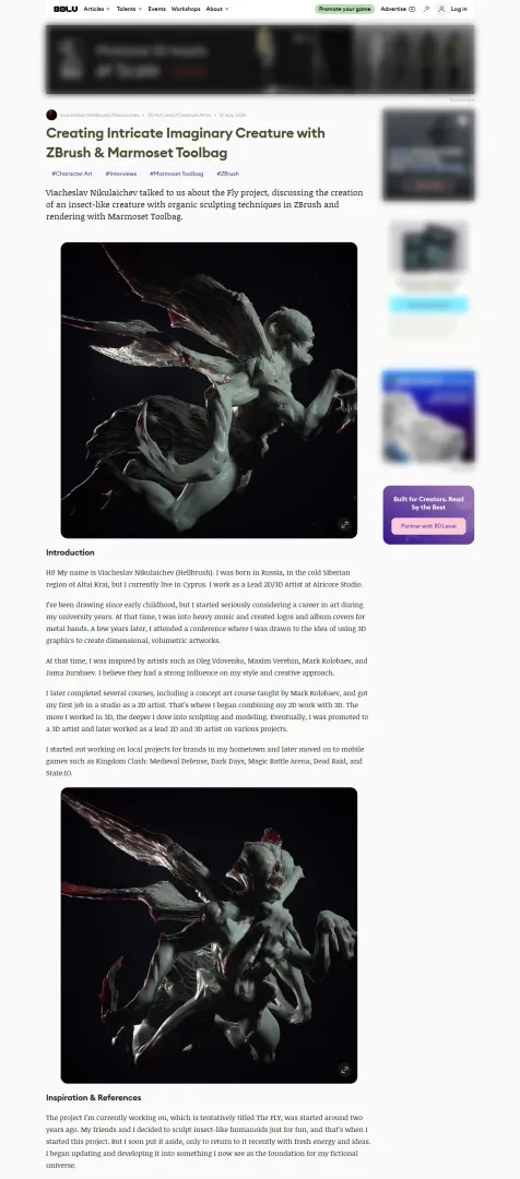 80 Lvl Breakdown Interview - Creating Intricate Imaginary Creature with ZBrush & Marmoset Toolbag