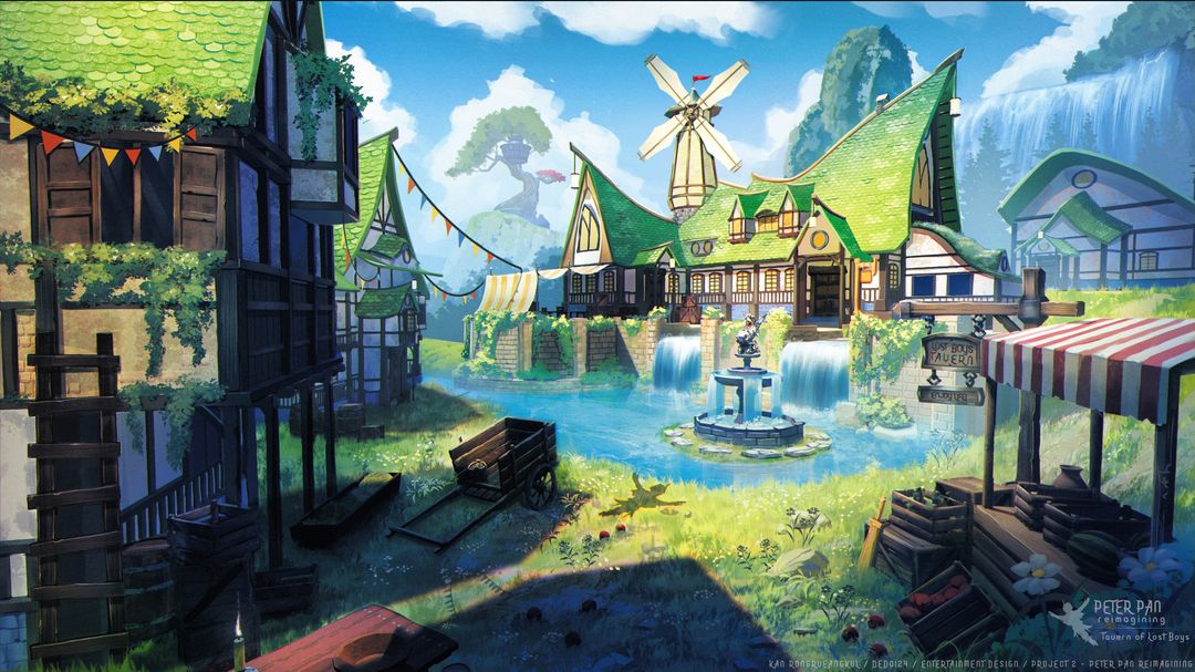 Peter Pan Reimagining | 2D Game Building Concept Art