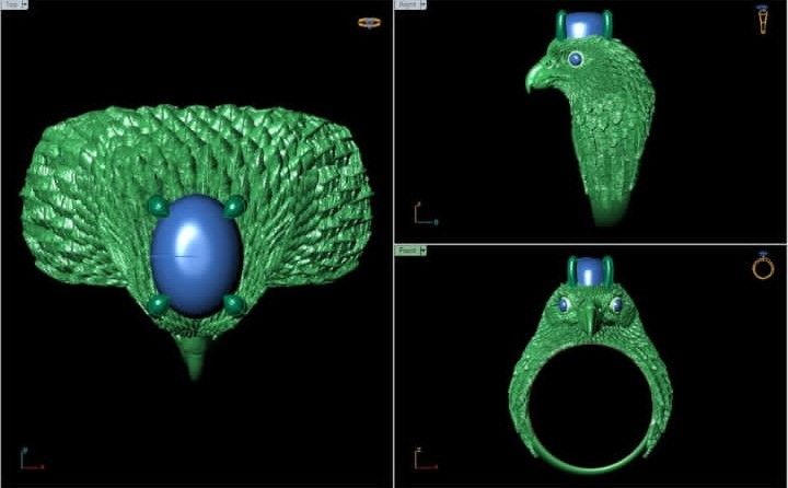 3d chicken ring design