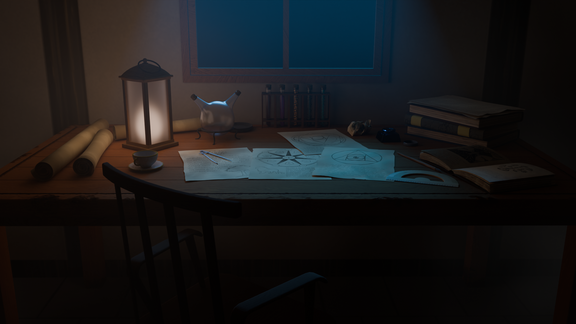 3D Scene - Study Desk Inspired by Fullmetal Alchemist