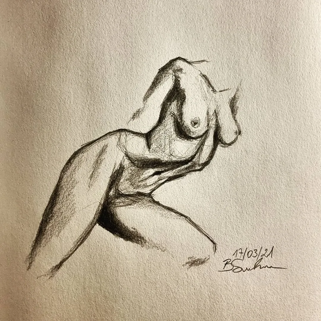 Female figure drawing studies
