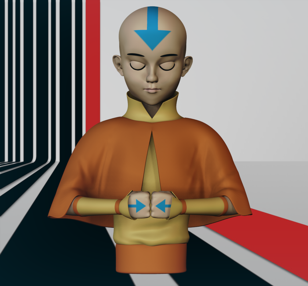 Blockout Challenge for 3d Character Workshop Aang Bust by Ben W.